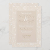 Elegant White Seashells beige Pattern Kaart (Voorkant / Achterkant)