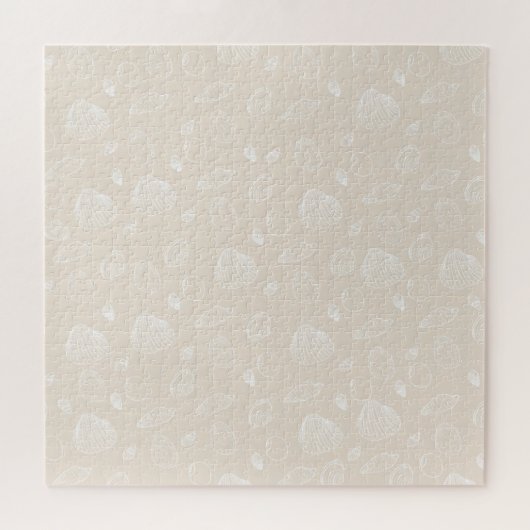 Elegant White Seashells beige Pattern Legpuzzel (Horizontaal)