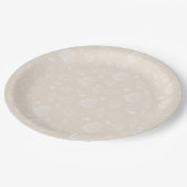Elegant White Seashells beige Pattern Papieren Bordje (Gekanteld)