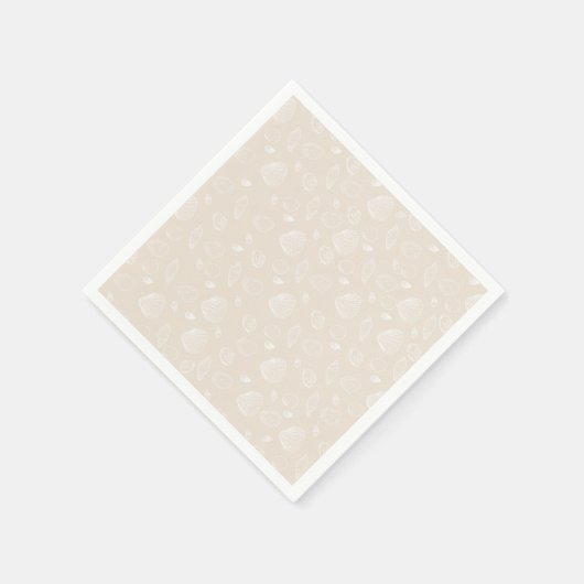 Elegant White Seashells beige Pattern Servet (Hoek)