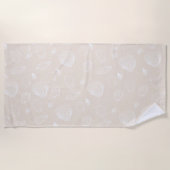 Elegant White Seashells beige Pattern Strandlaken (Voorkant)