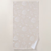 Elegant White Seashells beige Pattern Strandlaken (Voorkant)