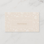 Elegant White Seashells beige Pattern Visitekaartje (Voorkant)