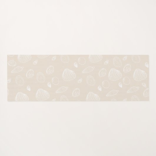 Elegant White Seashells beige Pattern Yogamat (Achterkant (horizontaal))