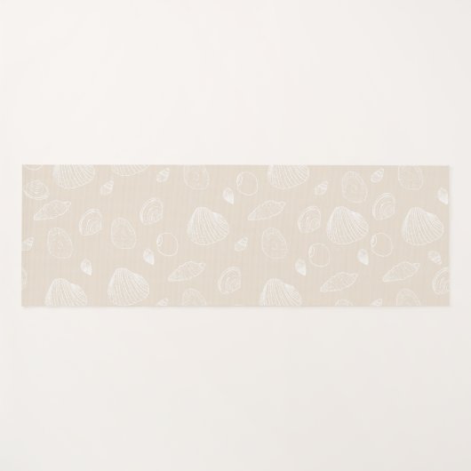Elegant White Seashells beige Pattern Yogamat (Voorkant (horizontaal))