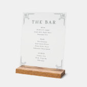 Elegant White Serif Bar Menu Sign Acryl Bord (Hoek)