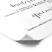 Elegant White Signature Drinken Wedding Bar Poster (Hoek)