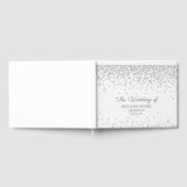 Elegant White Silver Diamond Glitter Wedding Gastenboek (Volledig)