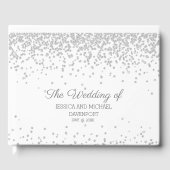 Elegant White Silver Diamond Glitter Wedding Gastenboek (Voorkant)