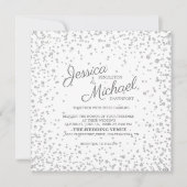 Elegant White Silver Diamond Glitter Wedding Kaart (Voorkant)