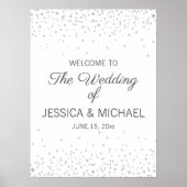 Elegant White Silver Diamond Glitter Wedding Poster (Voorkant)