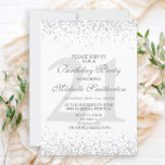 Elegant White Silver Grey Glitter 21st Birthday Kaart<br><div class="desc">Elegant 21ste verjaardagsfeest voor vrouwen in het wit met zilveren glitter en een prachtige calligrafische lettersoort.</div>