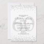 Elegant White Silver Grey Glitter 60th Birthday Kaart (Voorkant)