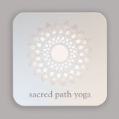 Elegant White Silver Lotus Flower Floral Mandala Vierkante Visitekaartje