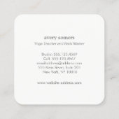 Elegant White Silver Lotus Flower Floral Mandala Vierkante Visitekaartje (Achterkant)