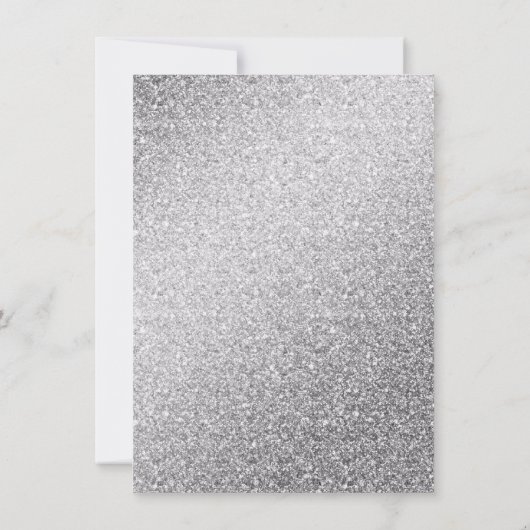 Elegant White & Silver Marble & Glitter Wedding Kaart (Achterkant)