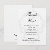 Elegant White/Silver Wedding Flat Hartelijk dank Kaart (Voorkant / Achterkant)