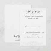 Elegant White/Silver Wedding RSVP-Kaarten Kaart (Voorkant / Achterkant)