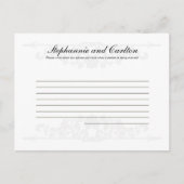 Elegant White/Silver Wedding Writable Advice Kaart (Voorkant)