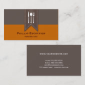 Elegant White Silverware Chef Bistro Visitekaartje (Voorkant / Achterkant)