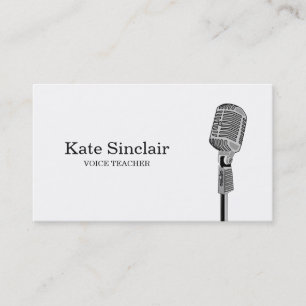 Elegant White Singer Music Voice Teacher Musical Visitekaartje
