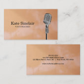 Elegant White Singer Music Voice Teacher Musical Visitekaartje (Voorkant / Achterkant)