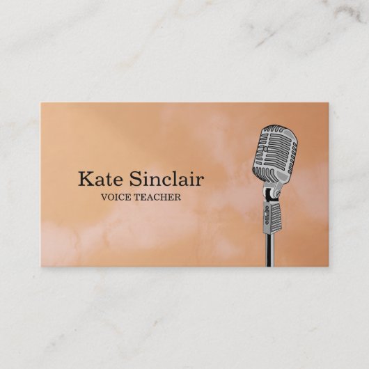 Elegant White Singer Music Voice Teacher Musical Visitekaartje (Voorkant)