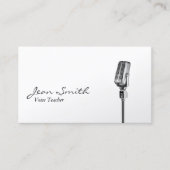 Elegant White Singer Music Voice Teacher Visitekaartje (Voorkant)