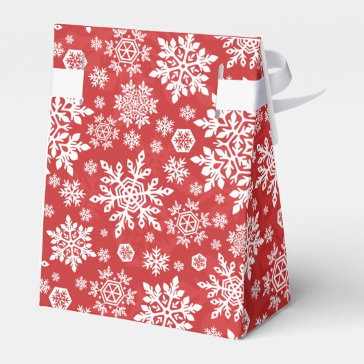 Elegant White Snowflake (Cranberry) Bedankdoosjes (Achterkant)