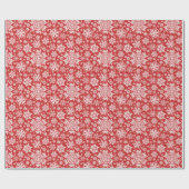 Elegant White Snowflake (Cranberry) Cadeaupapier (Vlak)