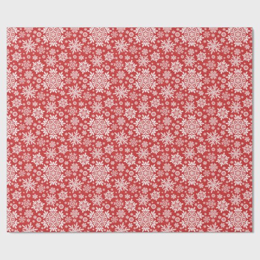 Elegant White Snowflake (Cranberry) Cadeaupapier (Vlak)