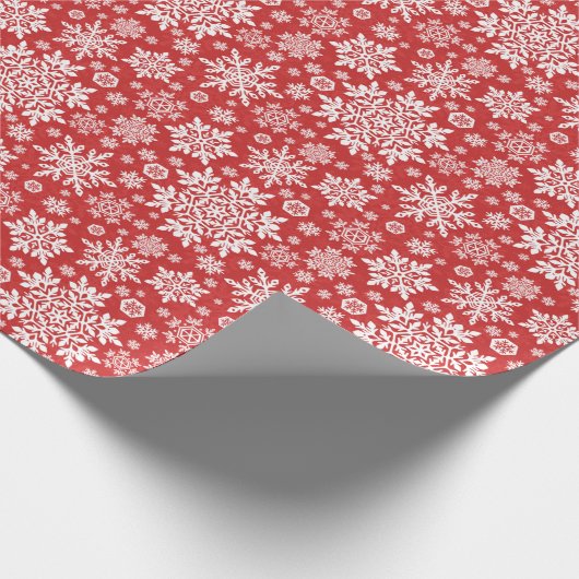 Elegant White Snowflake (Cranberry) Cadeaupapier (Hoek)