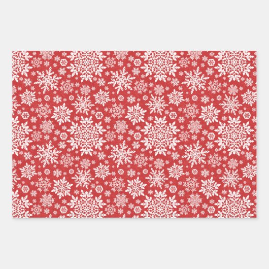 Elegant White Snowflake (Cranberry) Inpakpapier Vel (Voorkant 2)