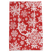 Elegant White Snowflake (Cranberry) Medium Cadeauzakje (Achterkant)