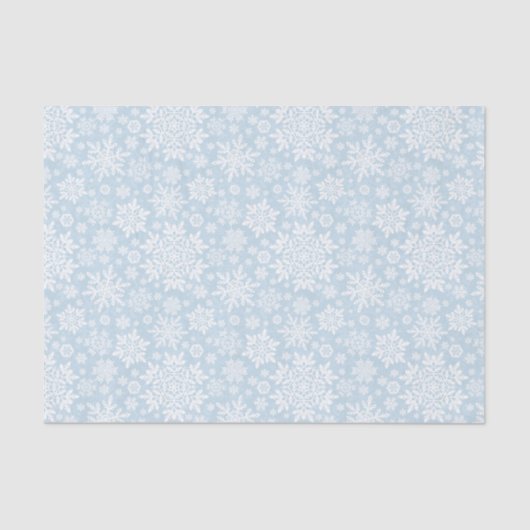 Elegant White Snowflake (Frost Blue) Tissuepapier (Voorkant)