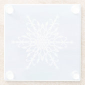Elegant White Snowflake Kerstmis Glazen Onderzetter (Achterkant)