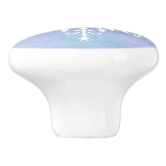 Elegant White Snowflake Kerstmis Keramische Knop (Zijkant)