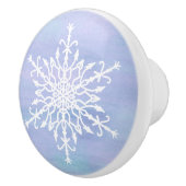 Elegant White Snowflake Kerstmis Keramische Knop (Rechts)