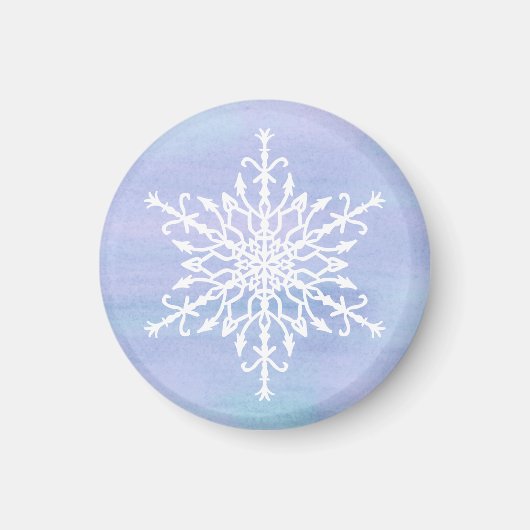 Elegant White Snowflake Kerstmis Magneet (Voorkant)