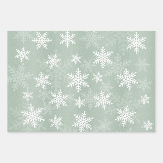 Elegant White Snowflake Pattern Winter Celebration Inpakpapier Vel (Voorkant 3)