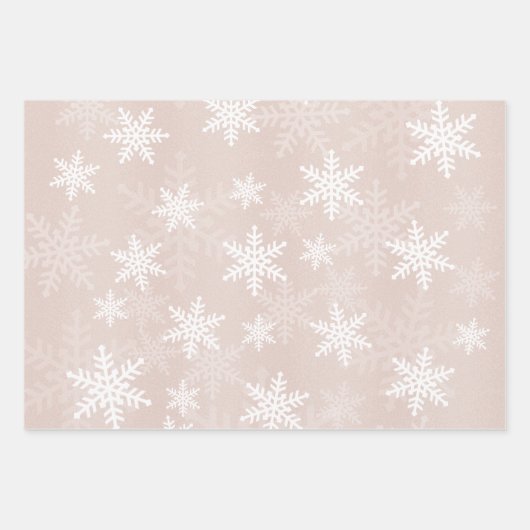 Elegant White Snowflake Pattern Winter Celebration Inpakpapier Vel (Voorkant 2)