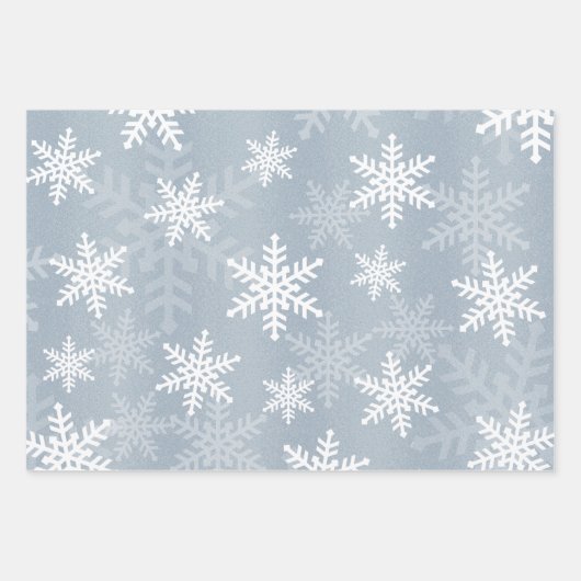 Elegant White Snowflake Pattern Winter Celebration Inpakpapier Vel (Voorkant)