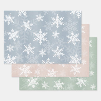 Elegant White Snowflake Pattern Winter Celebration Inpakpapier Vel