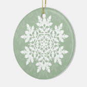 Elegant White Snowflake (Sage Pine) Keramisch Ornament (Links)