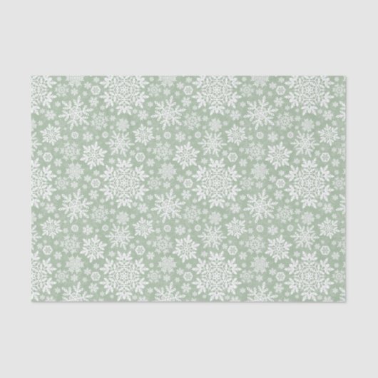 Elegant White Snowflake (Sage Pine) Tissuepapier (Voorkant)