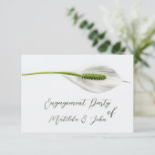 Elegant white spathiphyllum Engagement Party Kaart (Staand voorkant)