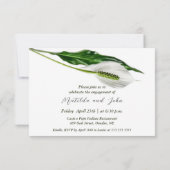 Elegant white spathiphyllum Engagement Party Kaart (Achterkant)