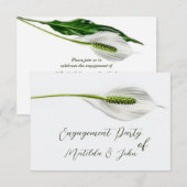 Elegant white spathiphyllum Engagement Party Kaart (Voorkant / Achterkant)