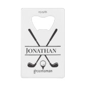 Elegant White Specialized Groomsmen Golf Clubs Creditkaart Flessenopener (Voorkant)