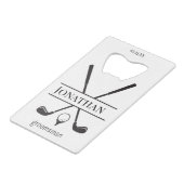 Elegant White Specialized Groomsmen Golf Clubs Creditkaart Flessenopener (Achterkant Gekanteld)